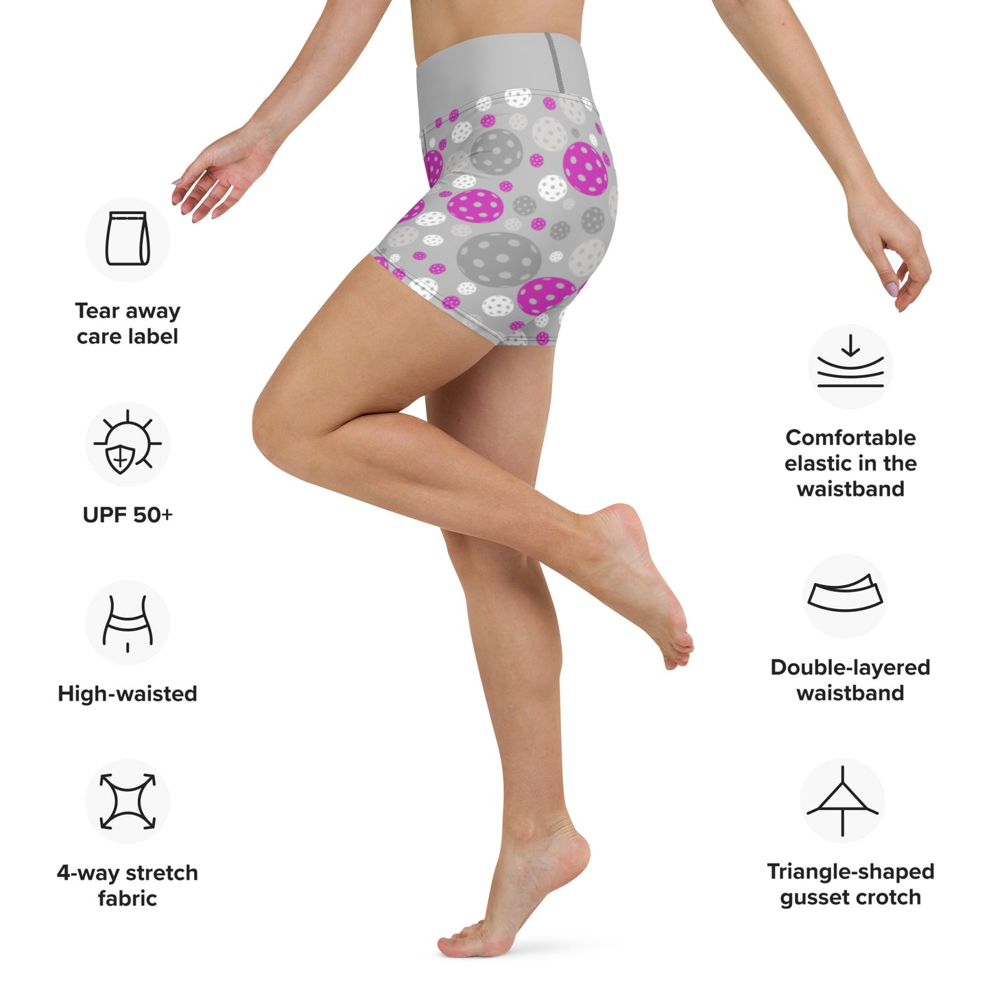 PB Coordinates - Blush - Womens - Yoga Shorts, patterned (silver)