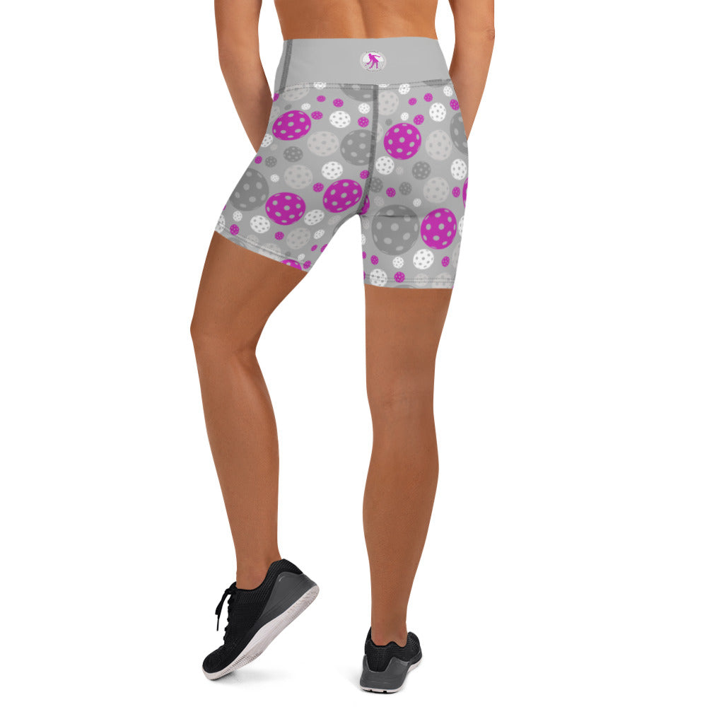 Pickleball Yoga Shorts - Blush Pattern