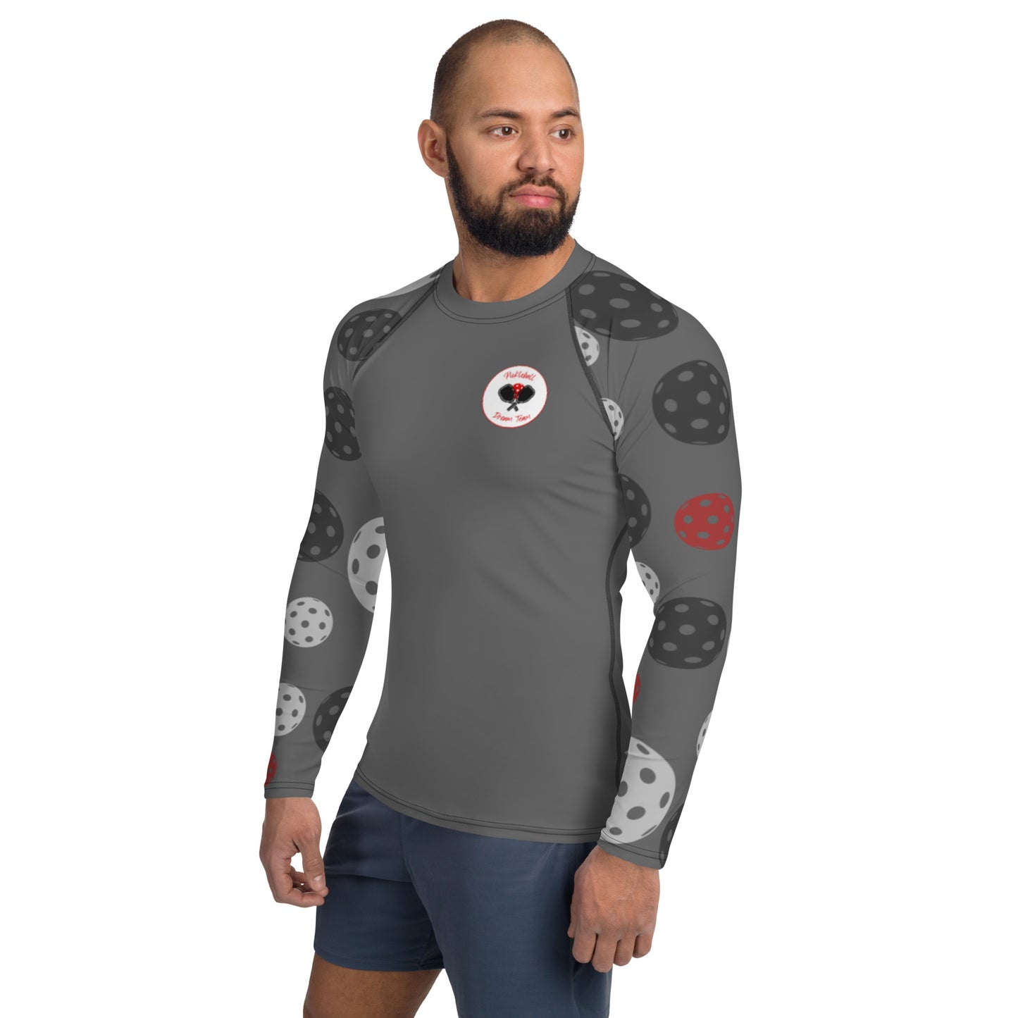 League-BR - Mens - UPF Long Sleeve Sun Shirt (Black & Red Dream Team)