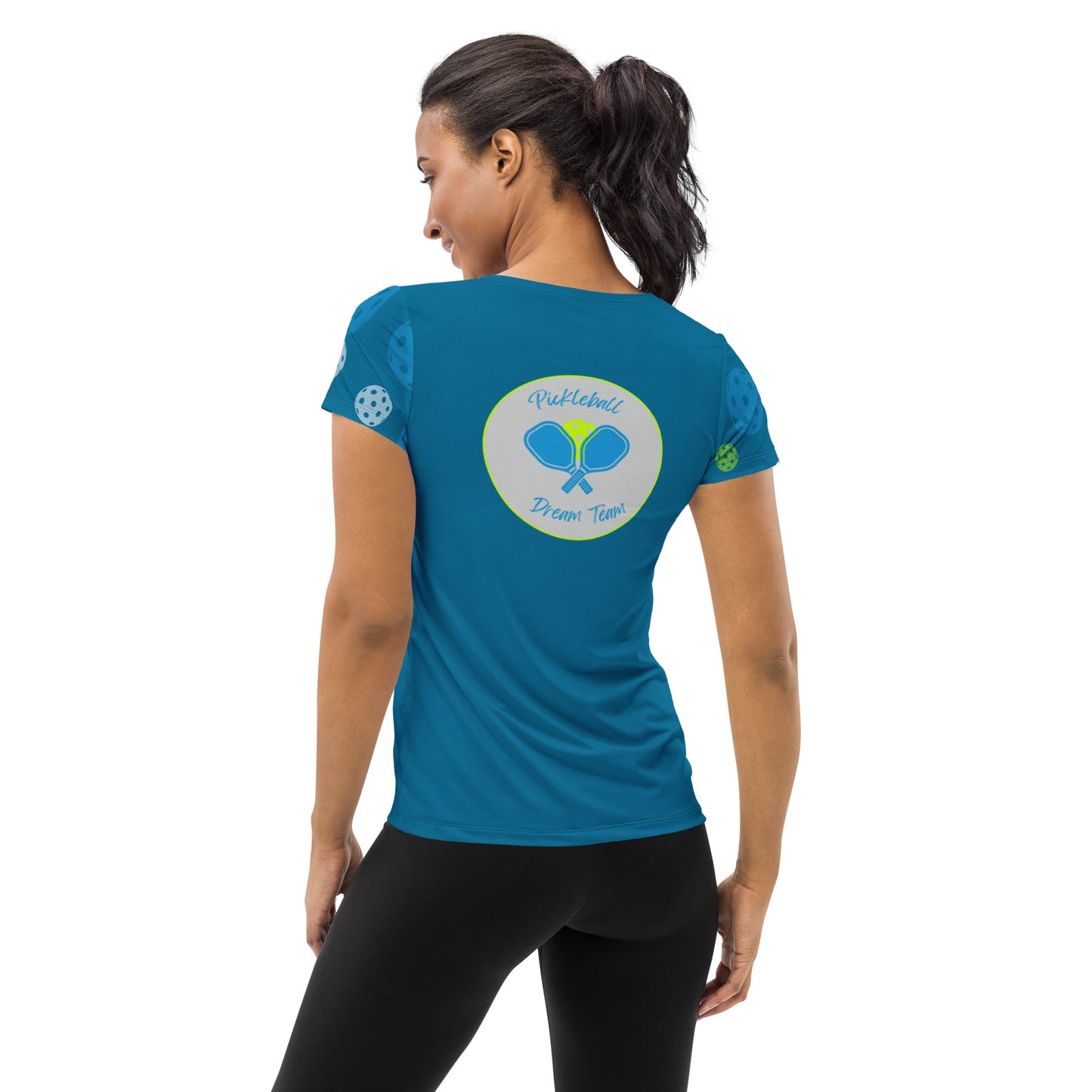 League-BG - Womens - Athletic T-Shirt (Blue & Green DT)