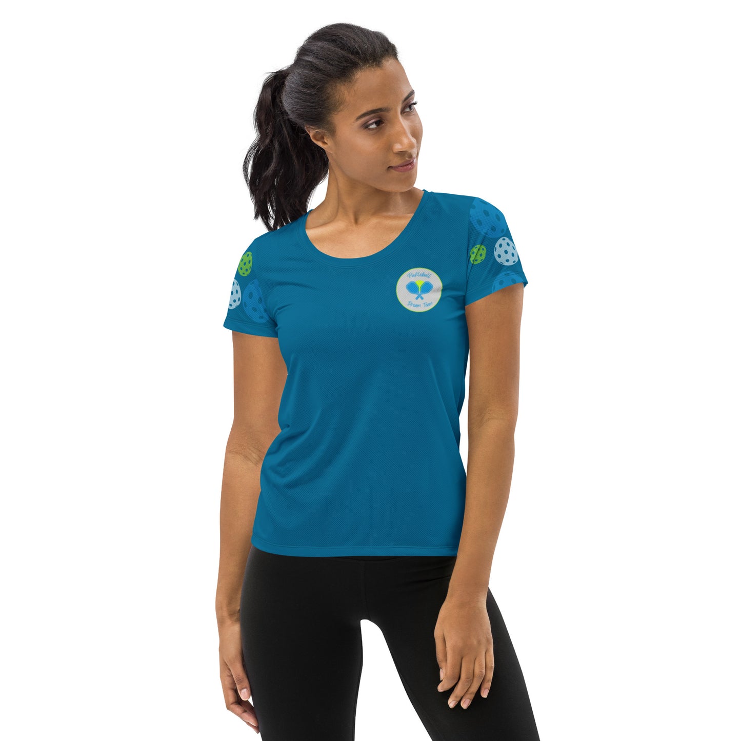 League-BG - Womens - Athletic T-Shirt (Blue & Green DT)