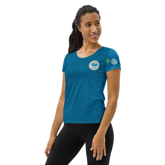 League-BG - Womens - Athletic T-Shirt (Blue & Green DT)