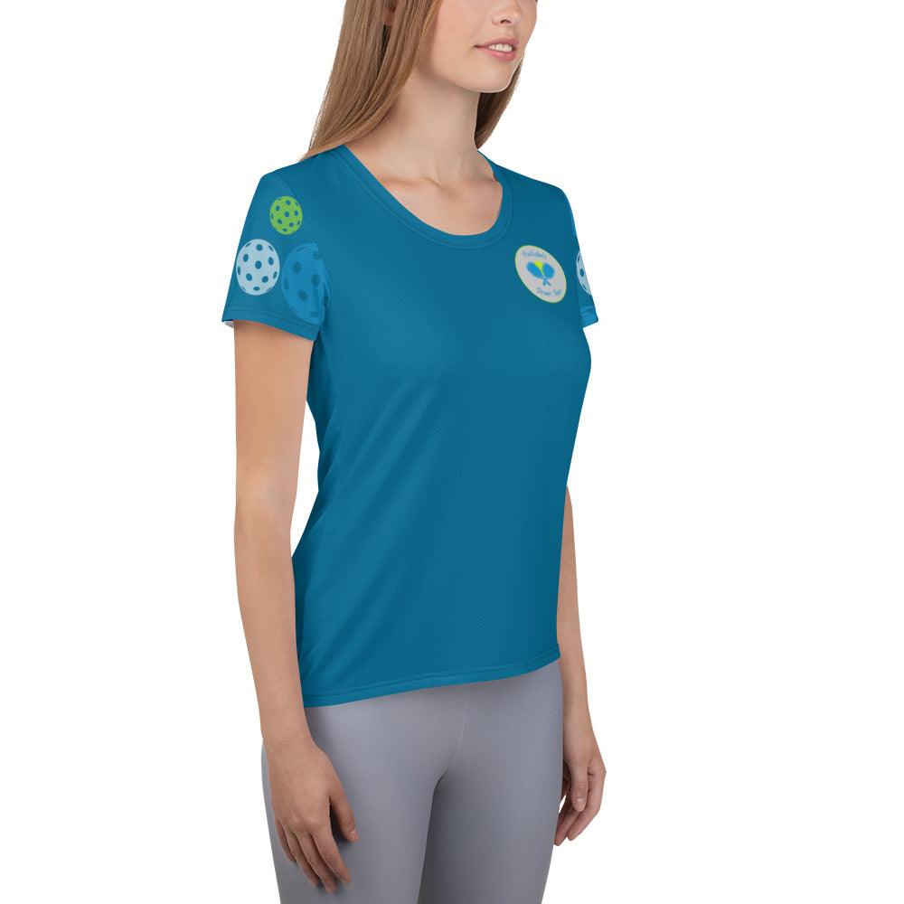 League-BG - Womens - Athletic T-Shirt (Blue & Green DT)