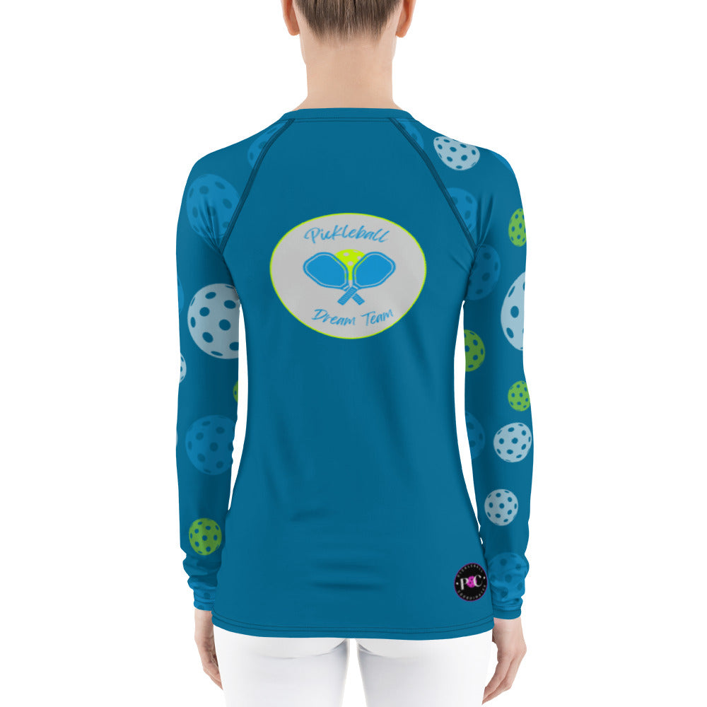 League-BG - Womens - UPF Long Sleeve Sun Shirt (Blue & Green DT)