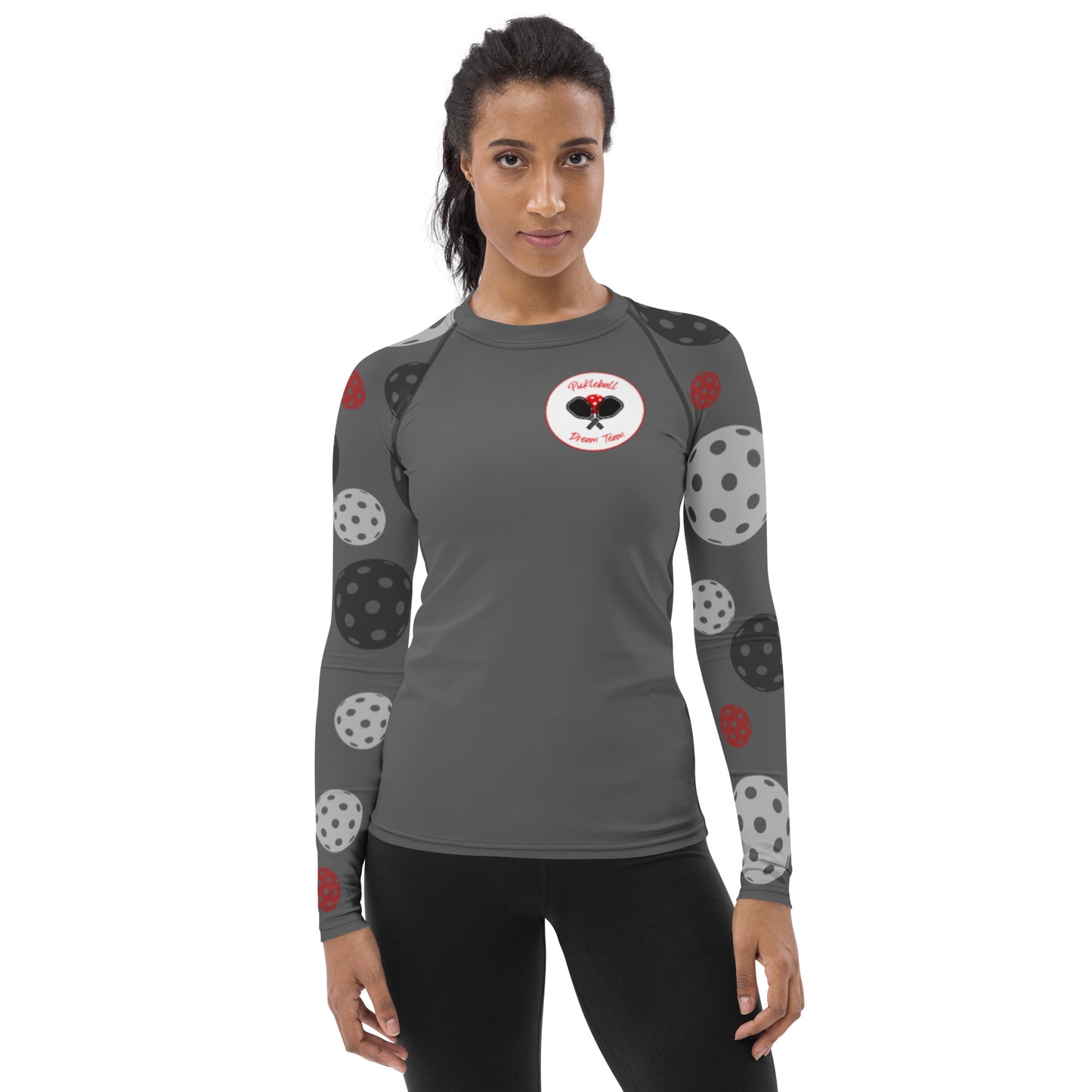 League-BR - Womens - UPF Long Sleeve Sun Shirt (Black & Red Dream Team)