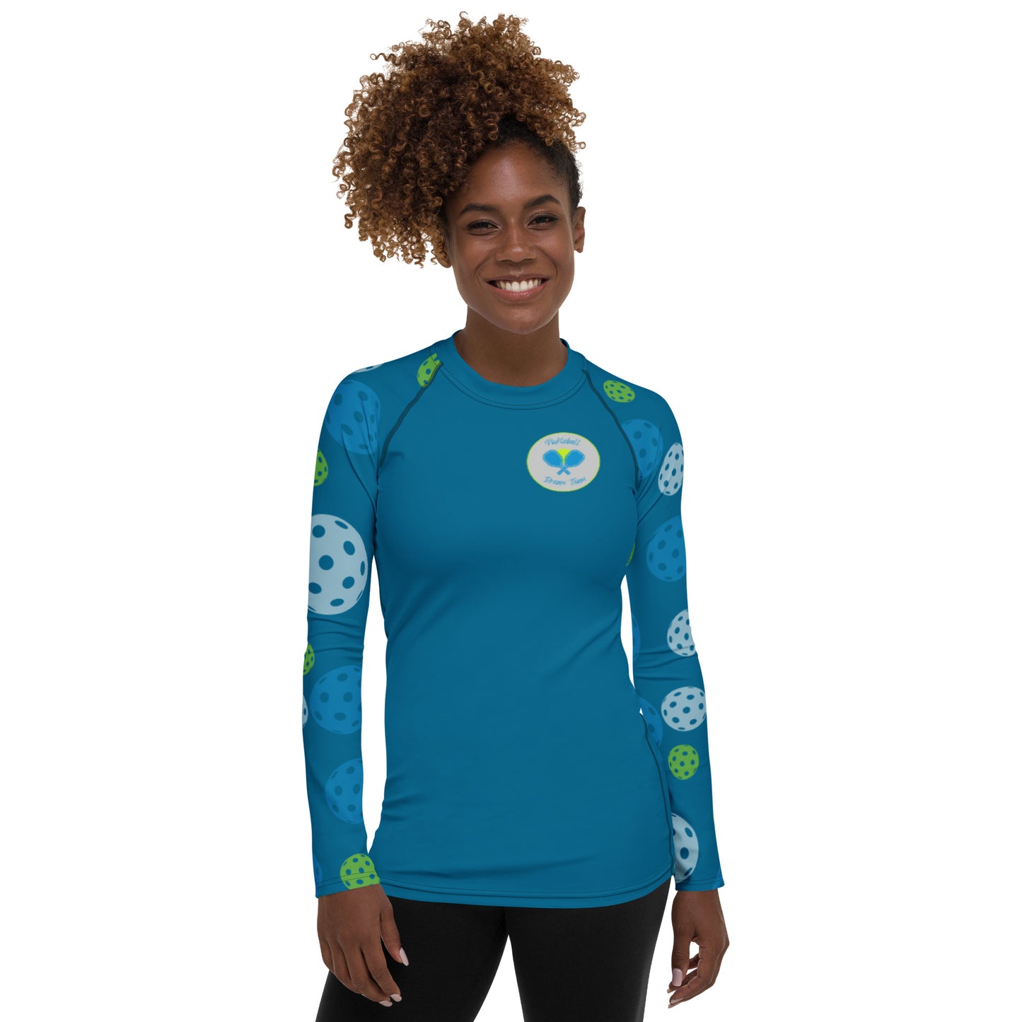 League-BG - Womens - UPF Long Sleeve Sun Shirt (Blue & Green DT)