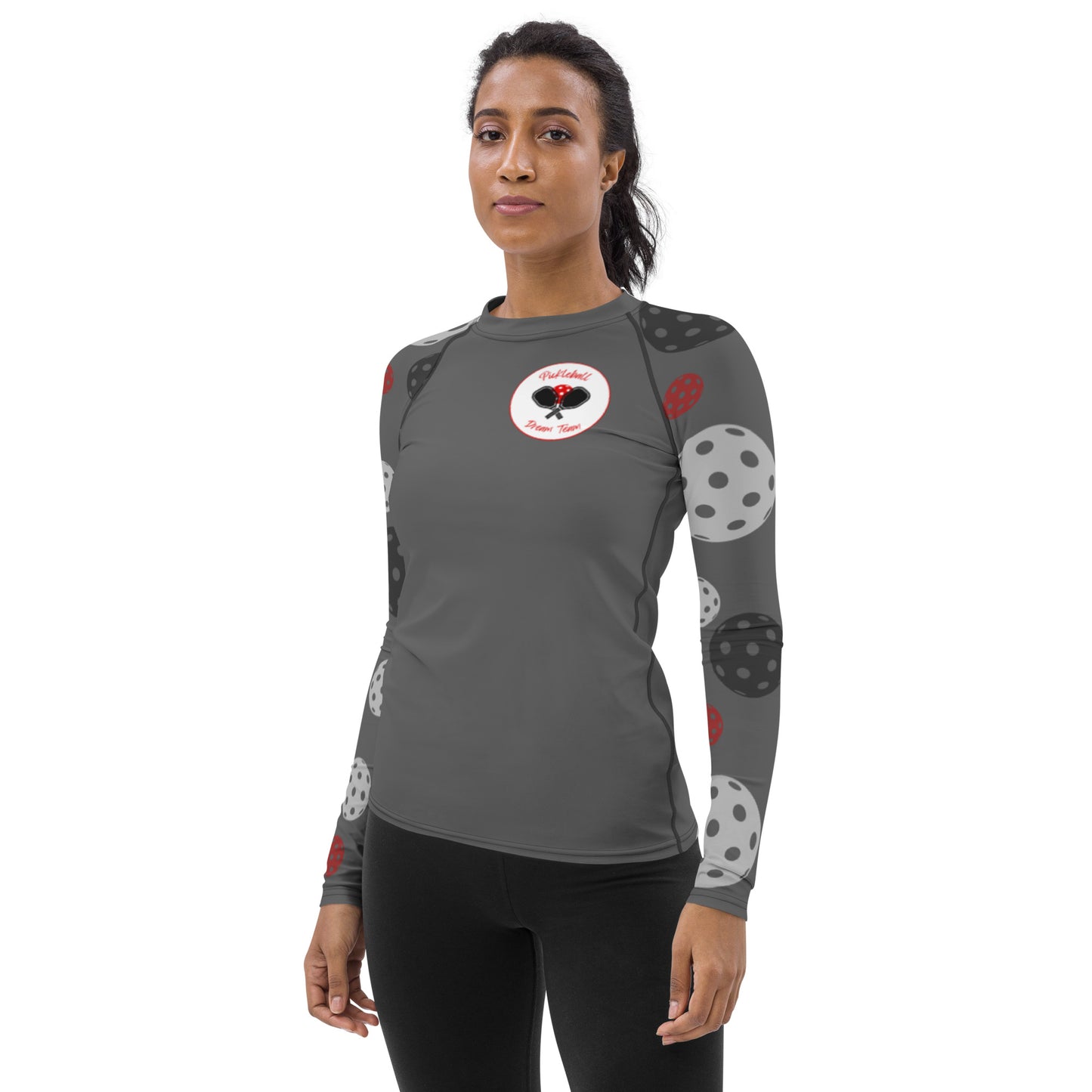 League-BR - Womens - UPF Long Sleeve Sun Shirt (Black & Red Dream Team)