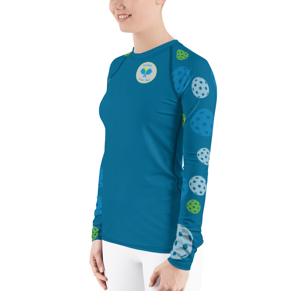 League-BG - Womens - UPF Long Sleeve Sun Shirt (Blue & Green DT)