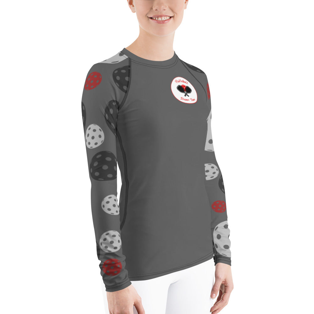 League-BR - Womens - UPF Long Sleeve Sun Shirt (Black & Red Dream Team)