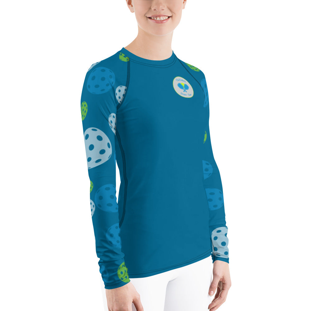 League-BG - Womens - UPF Long Sleeve Sun Shirt (Blue & Green DT)