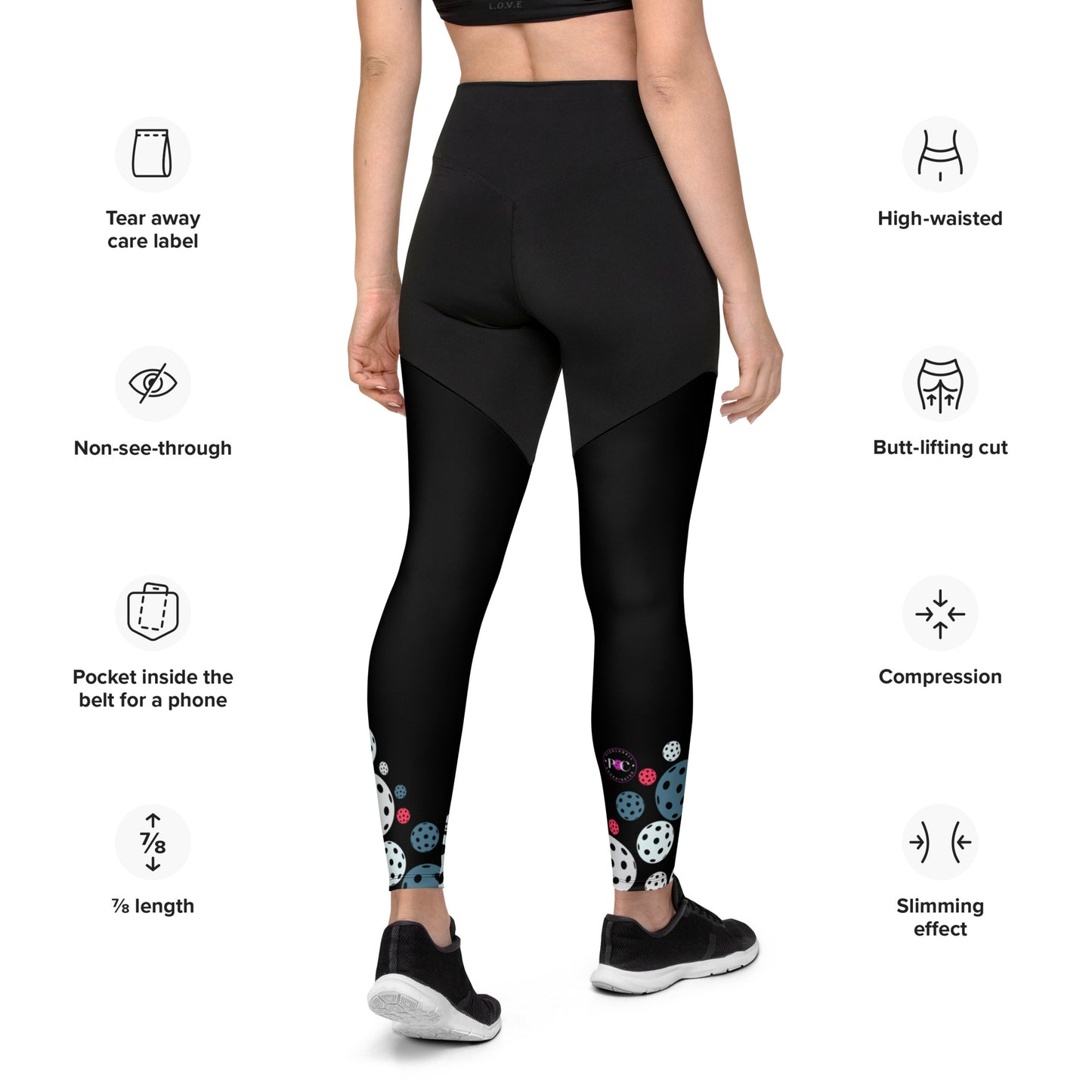 BMR Sports Leggings with Bottom Ball Pattern