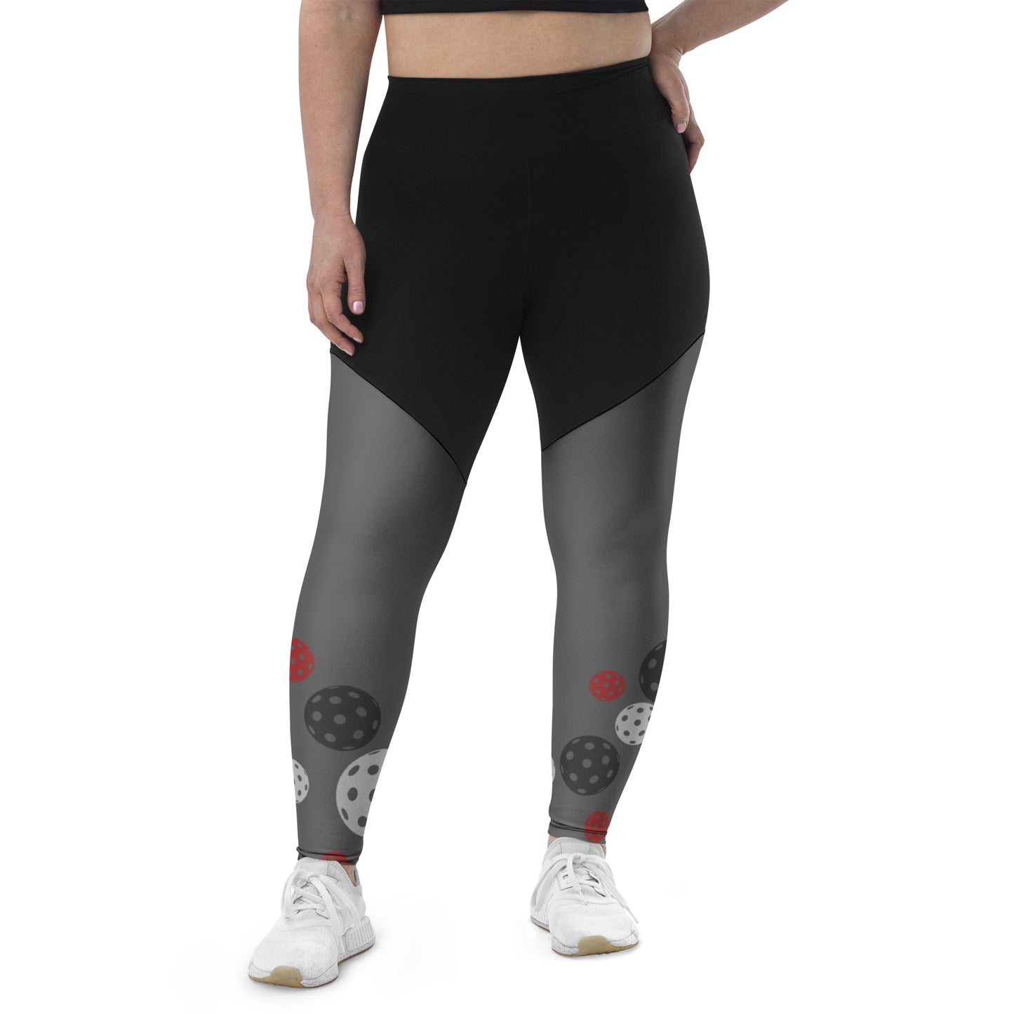 League-BR - Womens - Sports Leggings (Black & Red Dream Team)