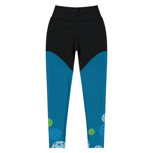 League-BG - Womens - Sports Leggings (Blue & Green DT)