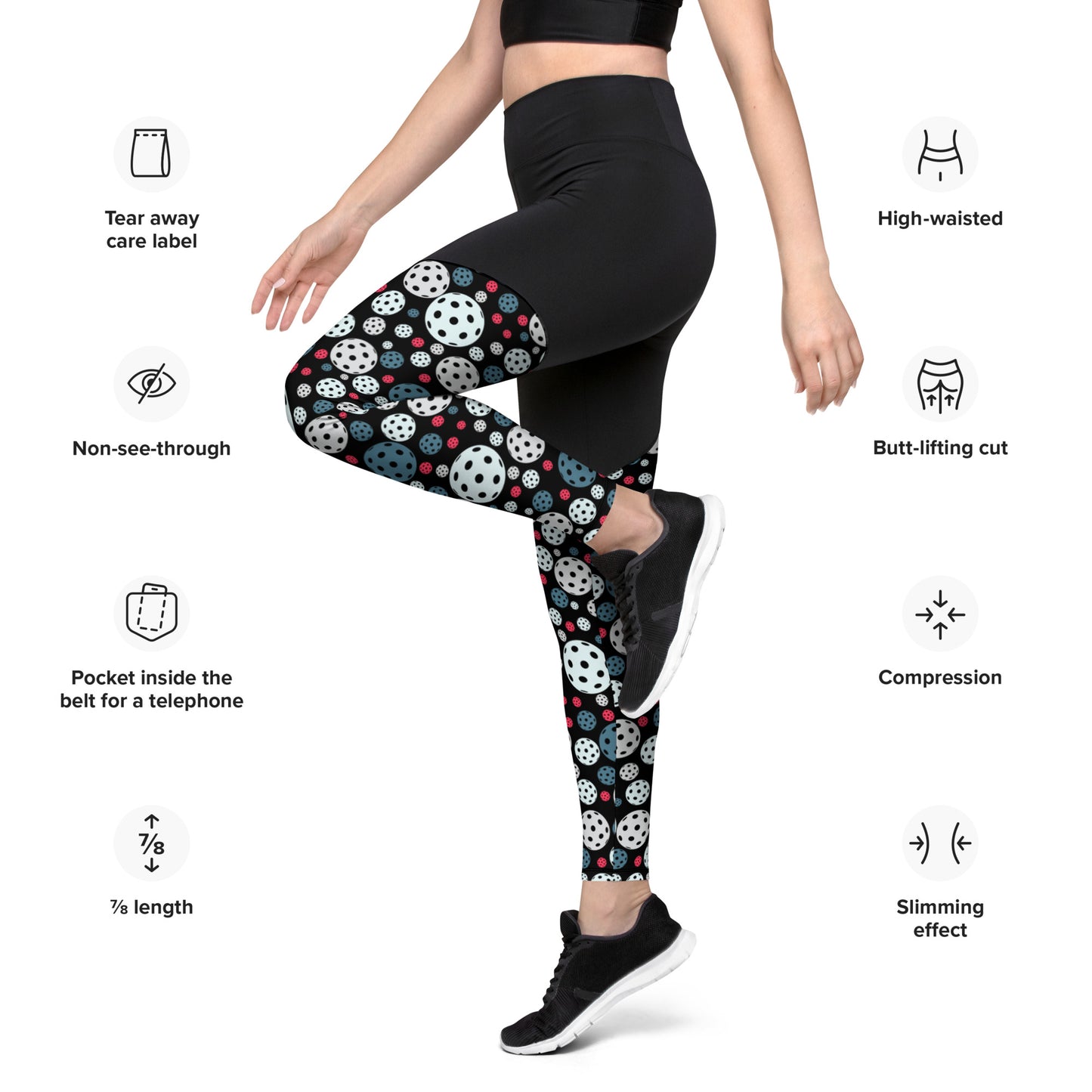 BMR Sports Leggings with Ball Pattern