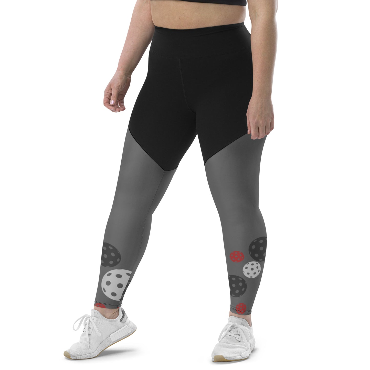 League-BR - Womens - Sports Leggings (Black & Red Dream Team)