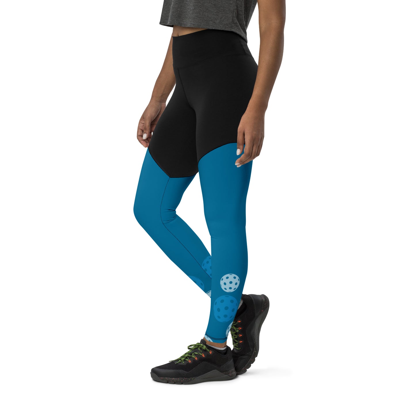 League-BG - Womens - Sports Leggings (Blue & Green DT)